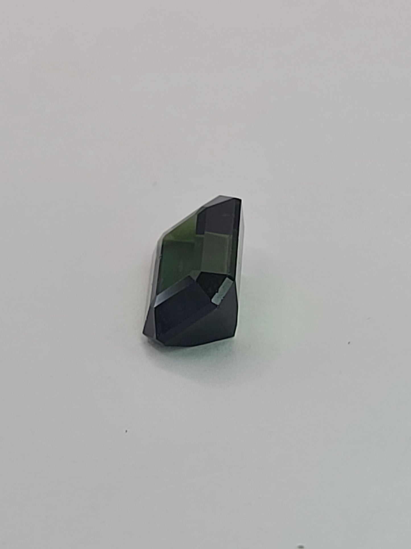 6.43ct ETW Natural Green Tourmaline Gemstone - Emerald Cut