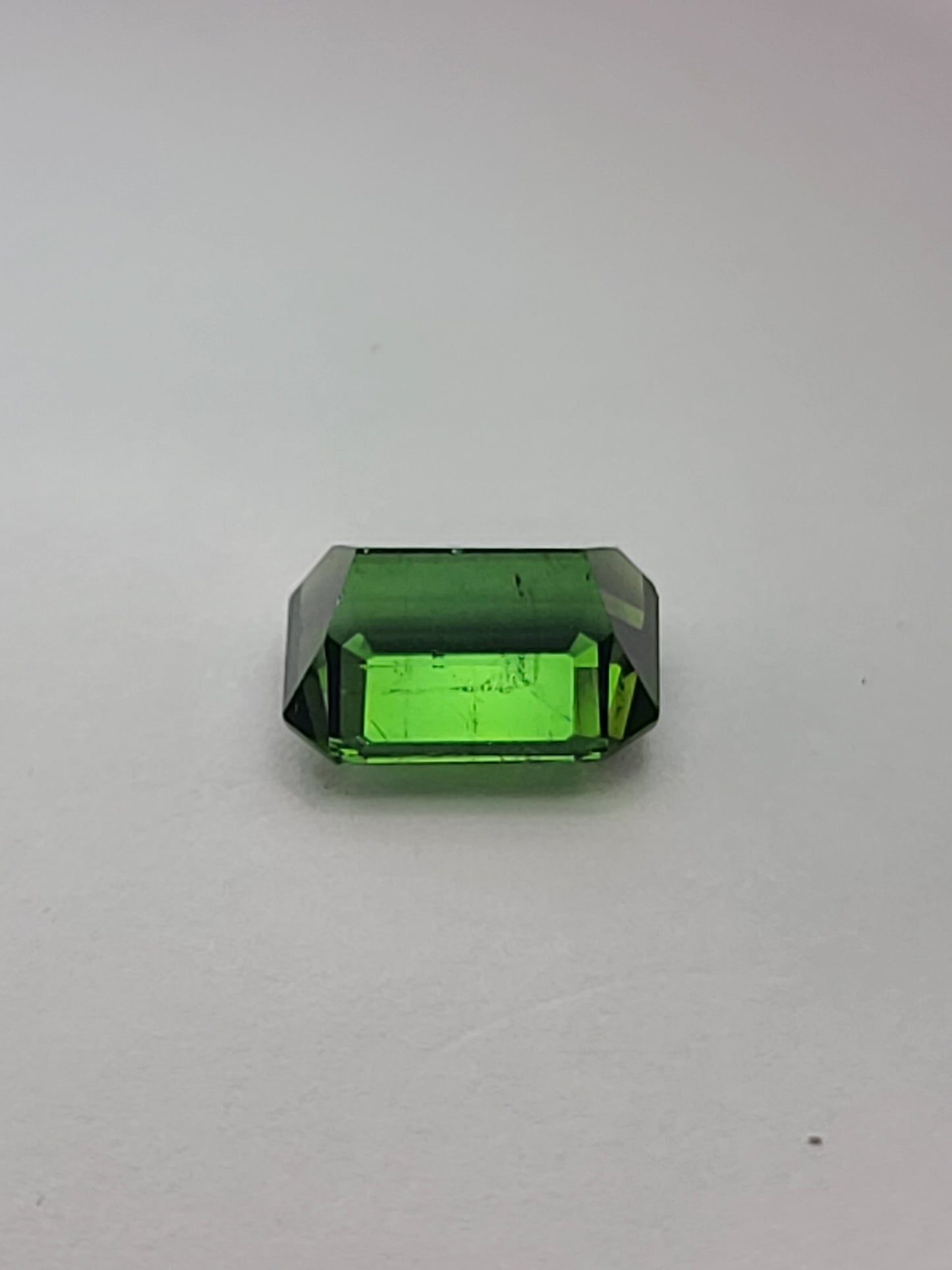 6.43ct ETW Natural Green Tourmaline Gemstone - Emerald Cut