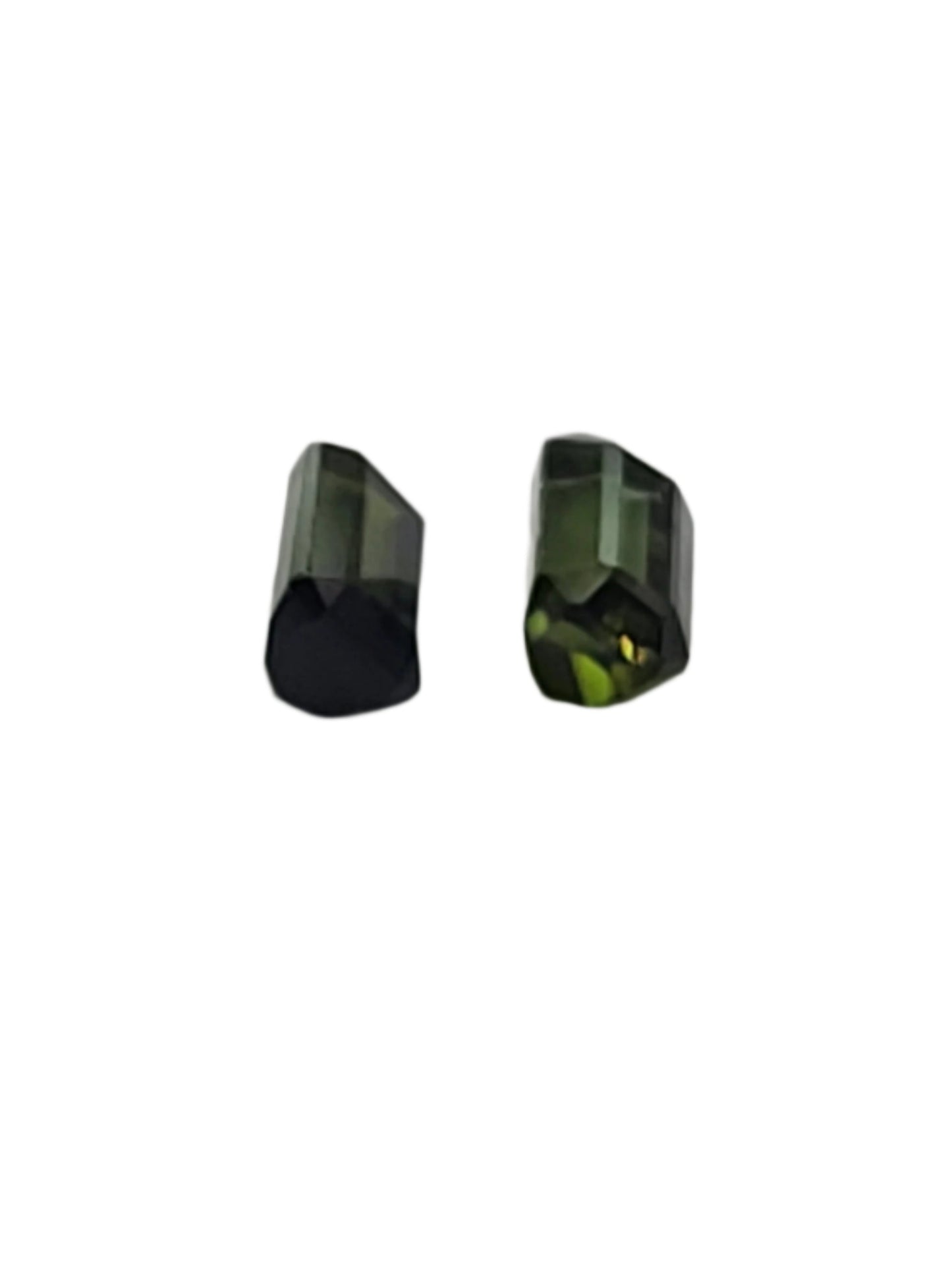 2.52ct ETW Pair Of Natural Green Tourmaline Gemstone - Emerald Cut