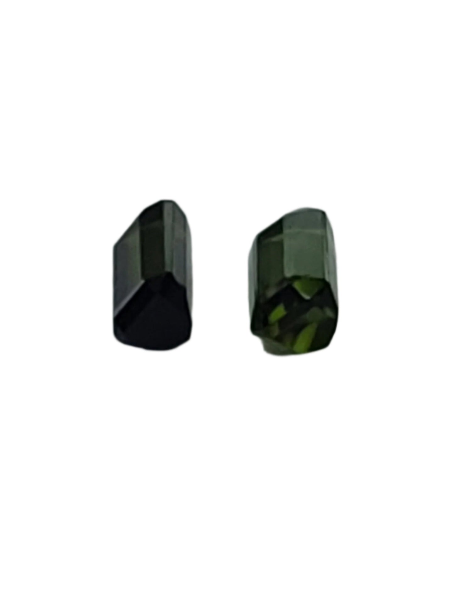 2.52ct ETW Pair Of Natural Green Tourmaline Gemstone - Emerald Cut