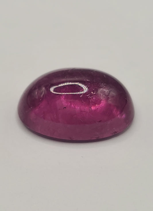 17.68ct ETW Natural Pink Tourmaline Gemstone – Oval Cut Cabochon