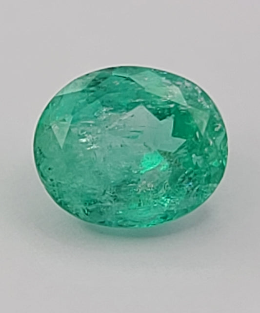 3.48ct ETW Natural Emerald Gemstone – Oval Cut
