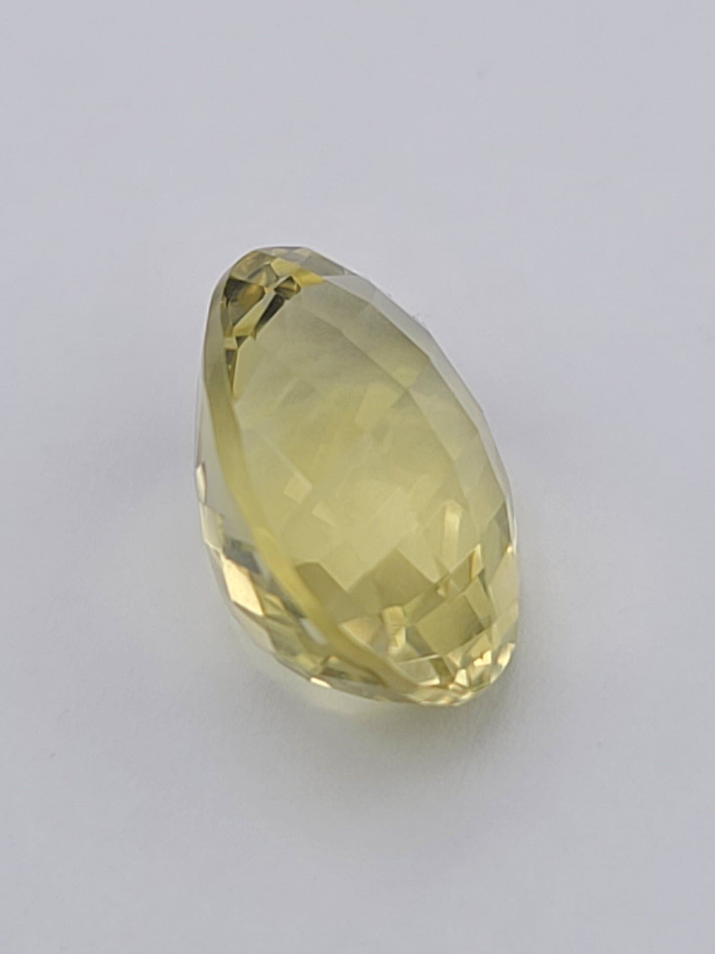 13.28ct ETW Lemon Quartz Gemstone - Oval Cut Checkerboard