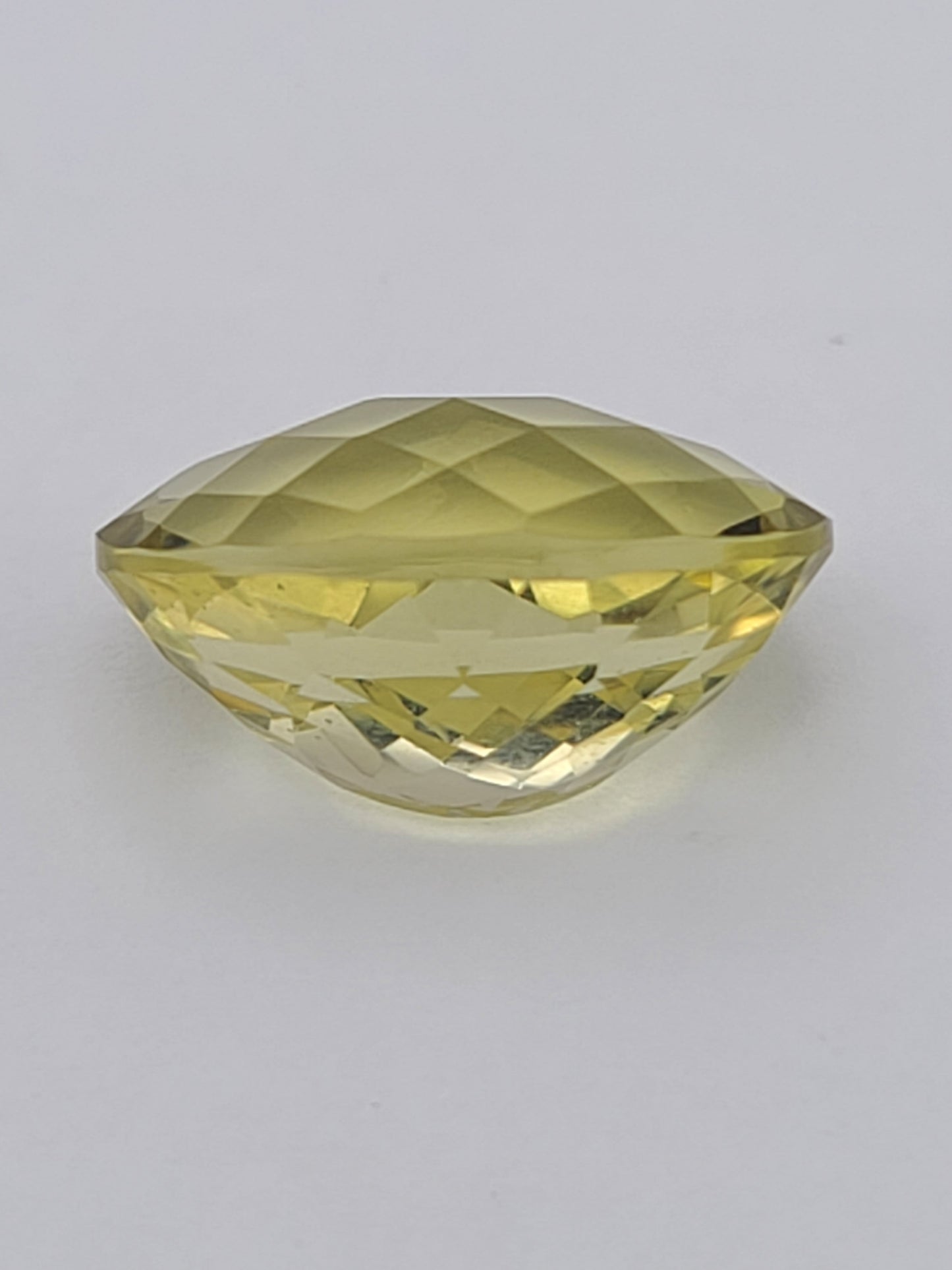 13.28ct ETW Lemon Quartz Gemstone - Oval Cut Checkerboard