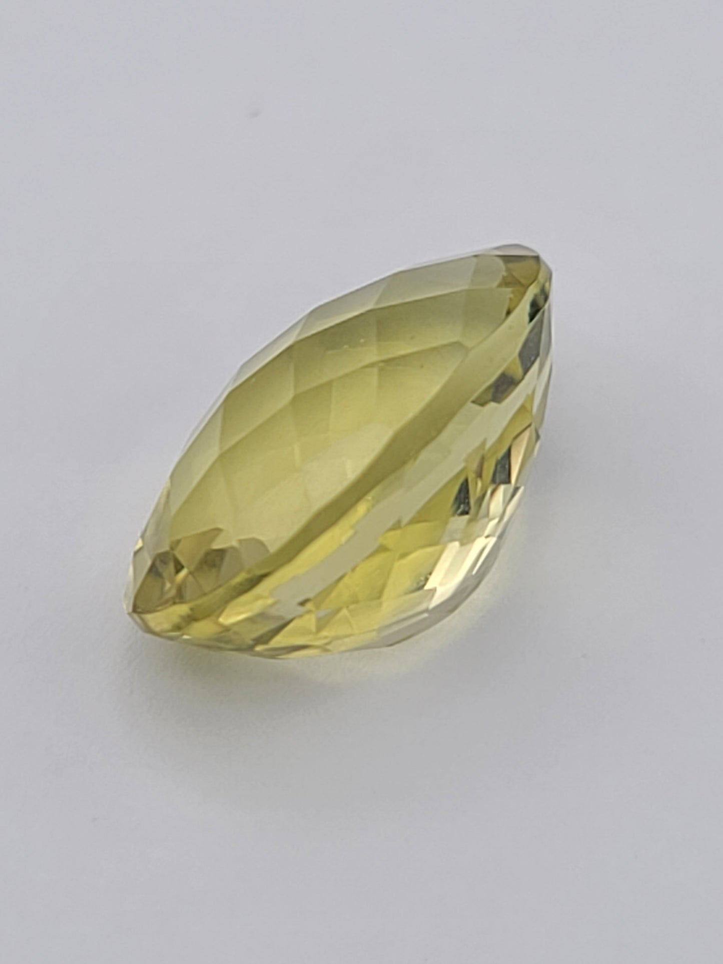 13.28ct ETW Lemon Quartz Gemstone - Oval Cut Checkerboard