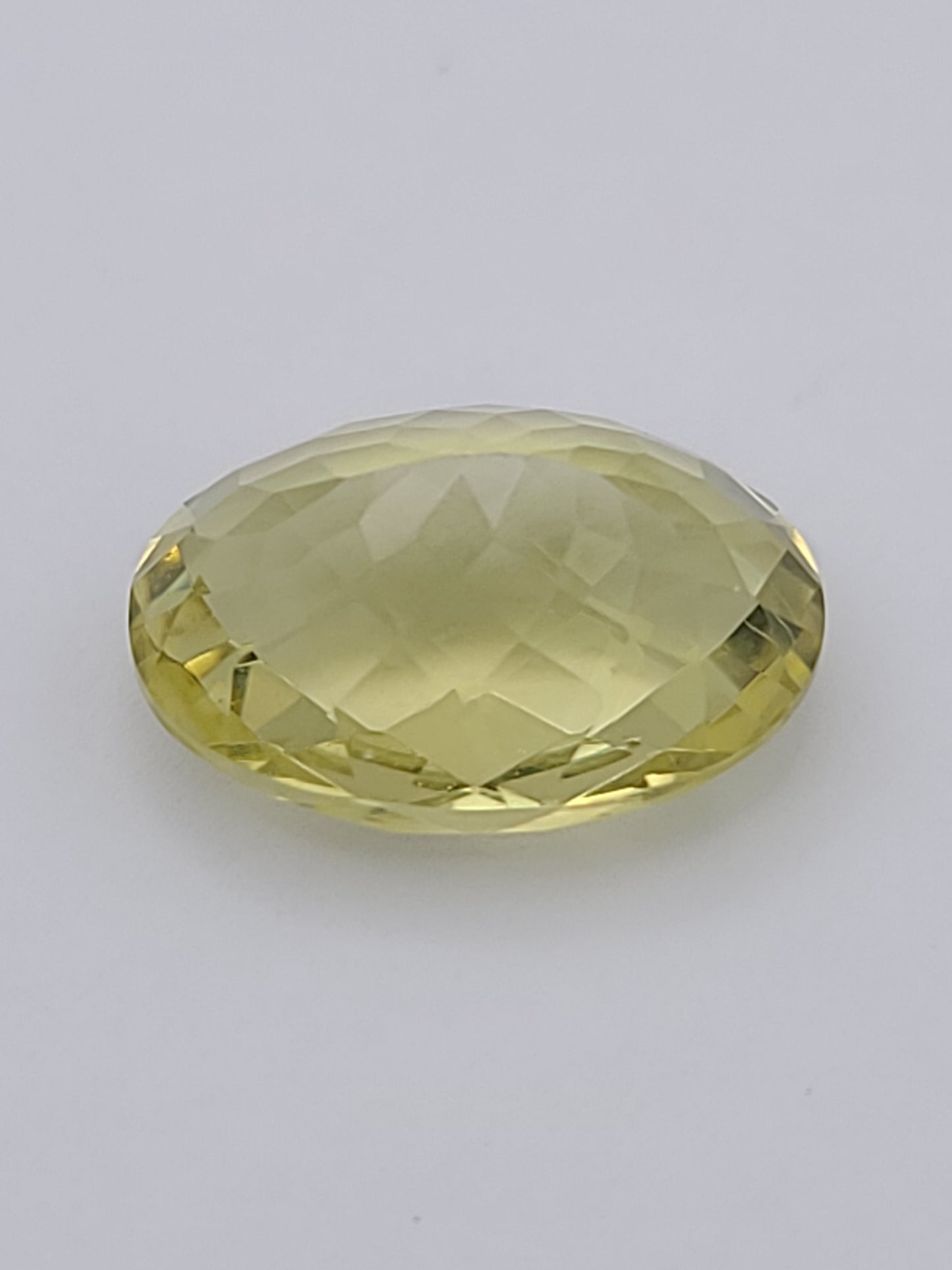 13.28ct ETW Lemon Quartz Gemstone - Oval Cut Checkerboard