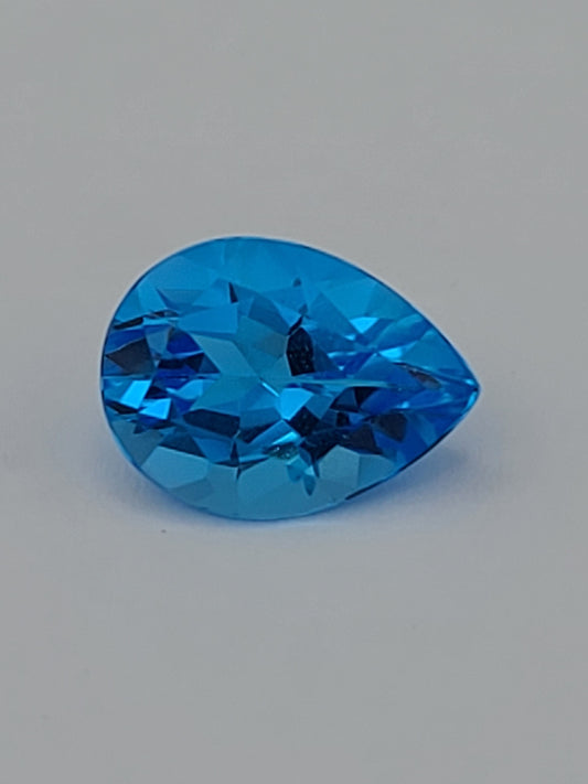 9.76ct ETW Swiss Blue Topaz Gemstone - Pear Cut