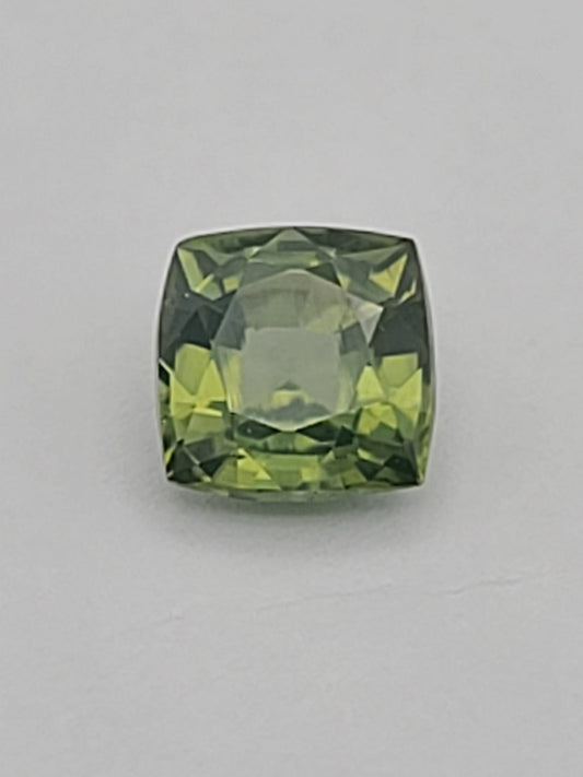 1.69ct ETW Green Zircon Gemstone - Cushion Cut