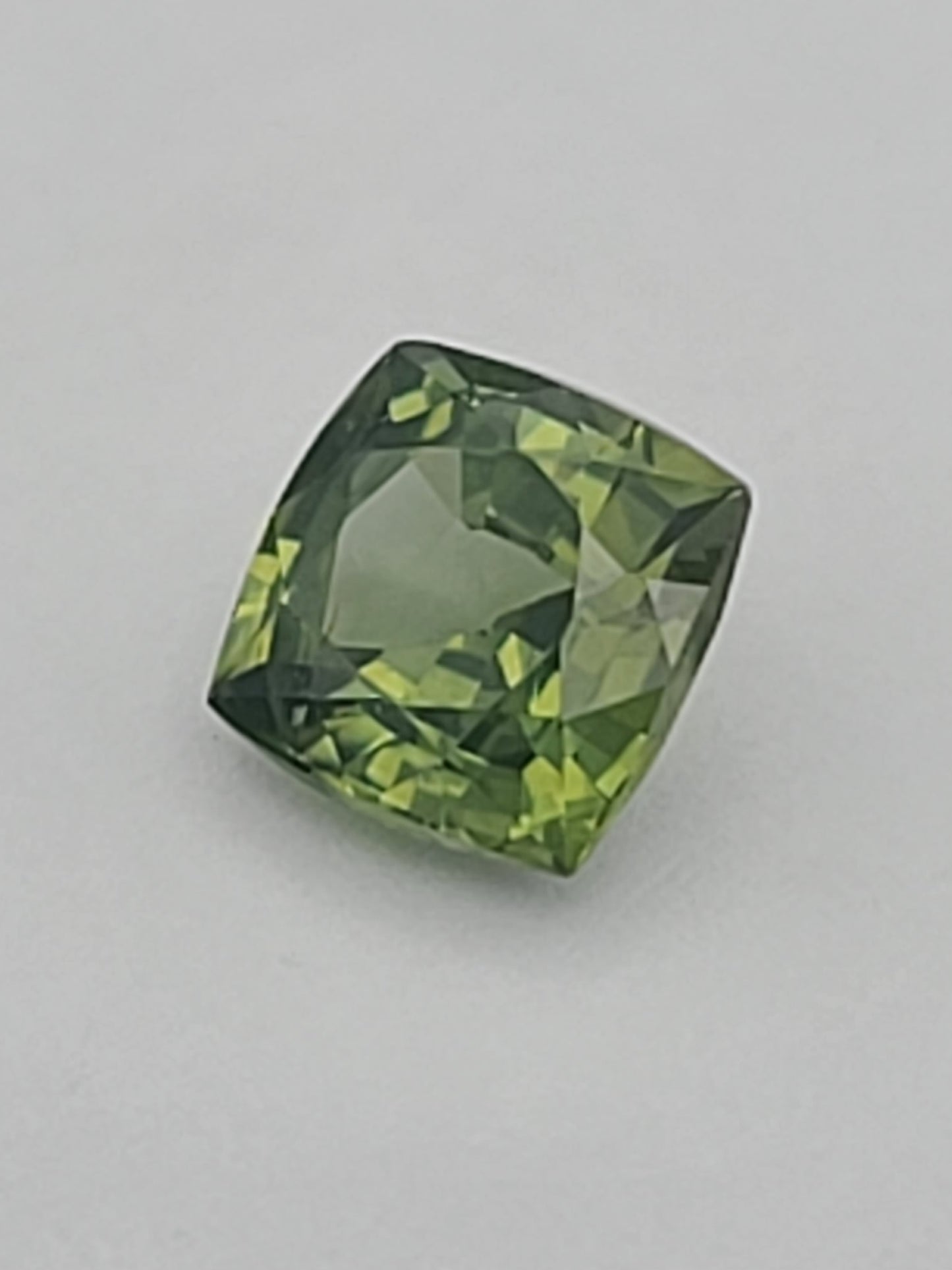1.69ct ETW Green Zircon Gemstone - Cushion Cut