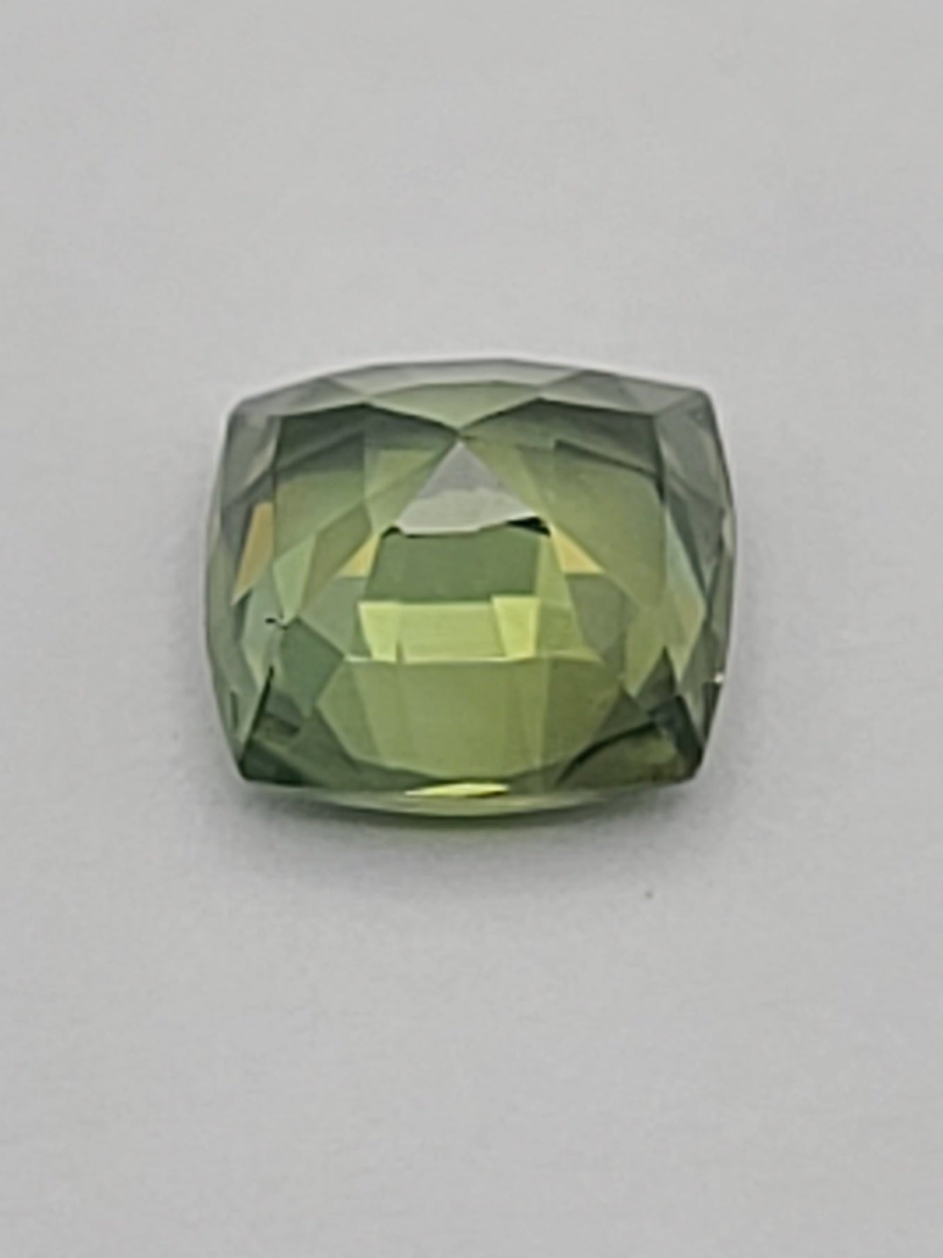 1.69ct ETW Green Zircon Gemstone - Cushion Cut