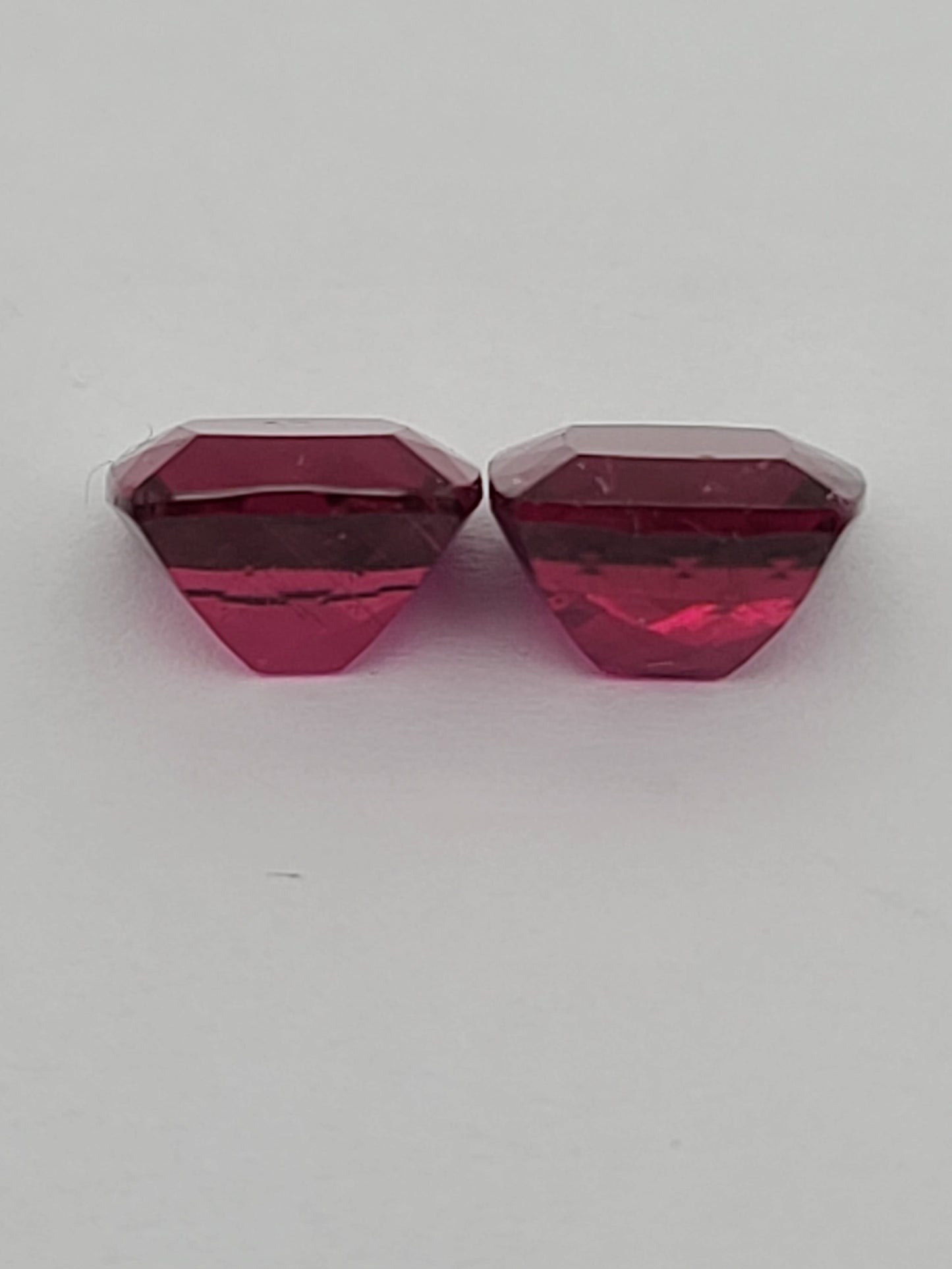 5.05ct ETW Pair of Rubellite Tourmaline Gemstones - Cushion Cut