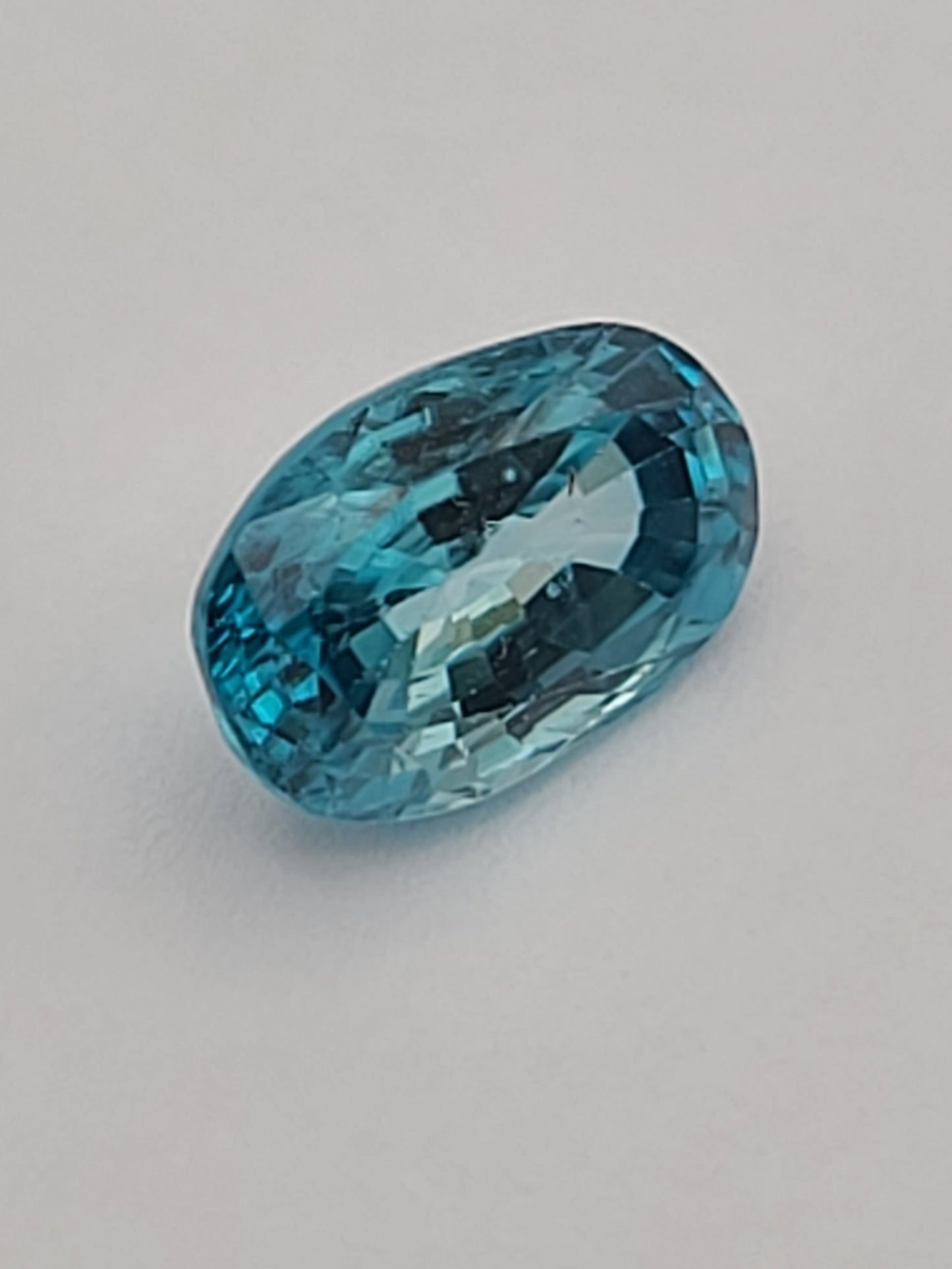 3.61ct ETW Blue Zircon Gemstone - Oval Cut