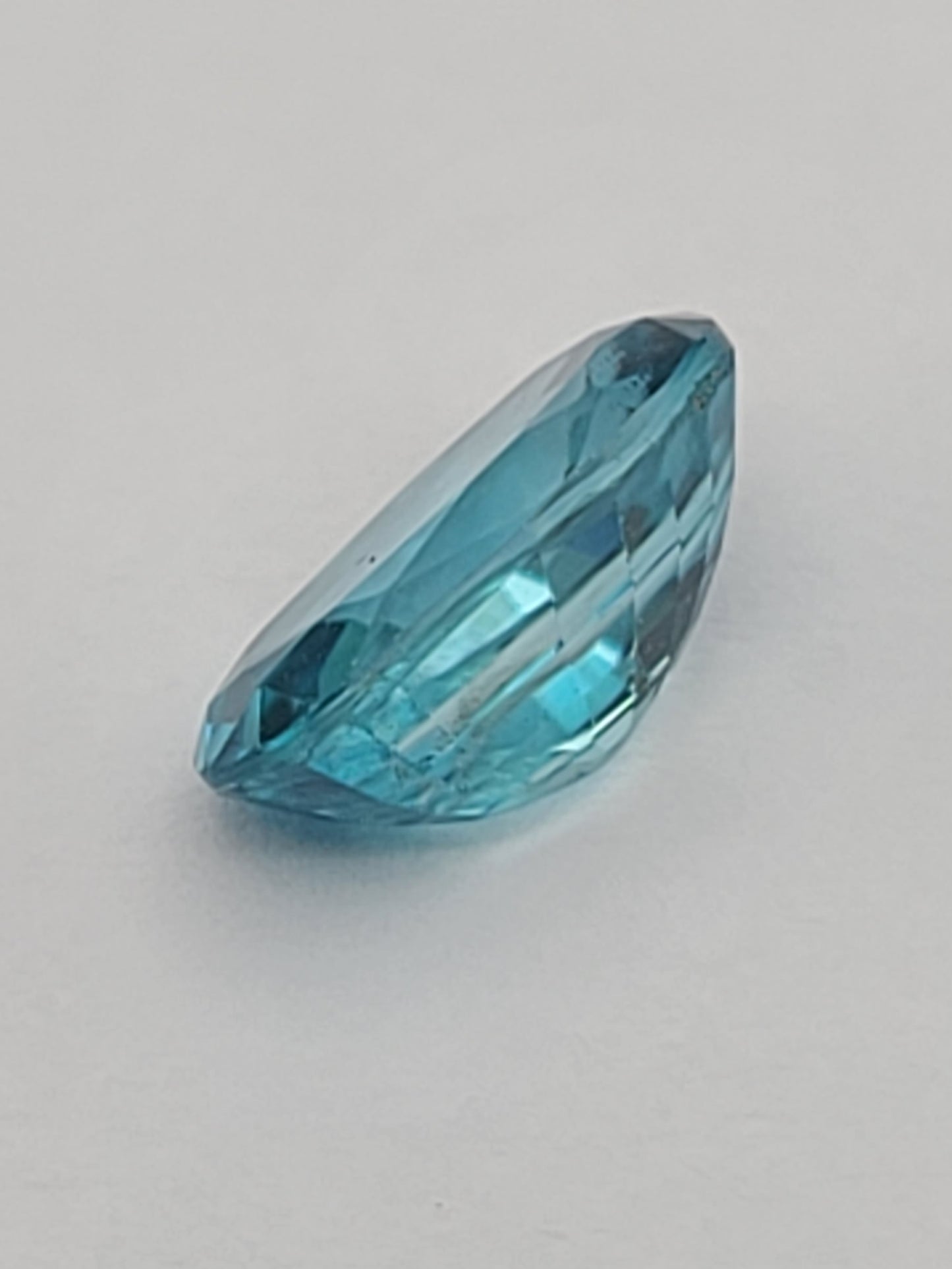 3.61ct ETW Blue Zircon Gemstone - Oval Cut