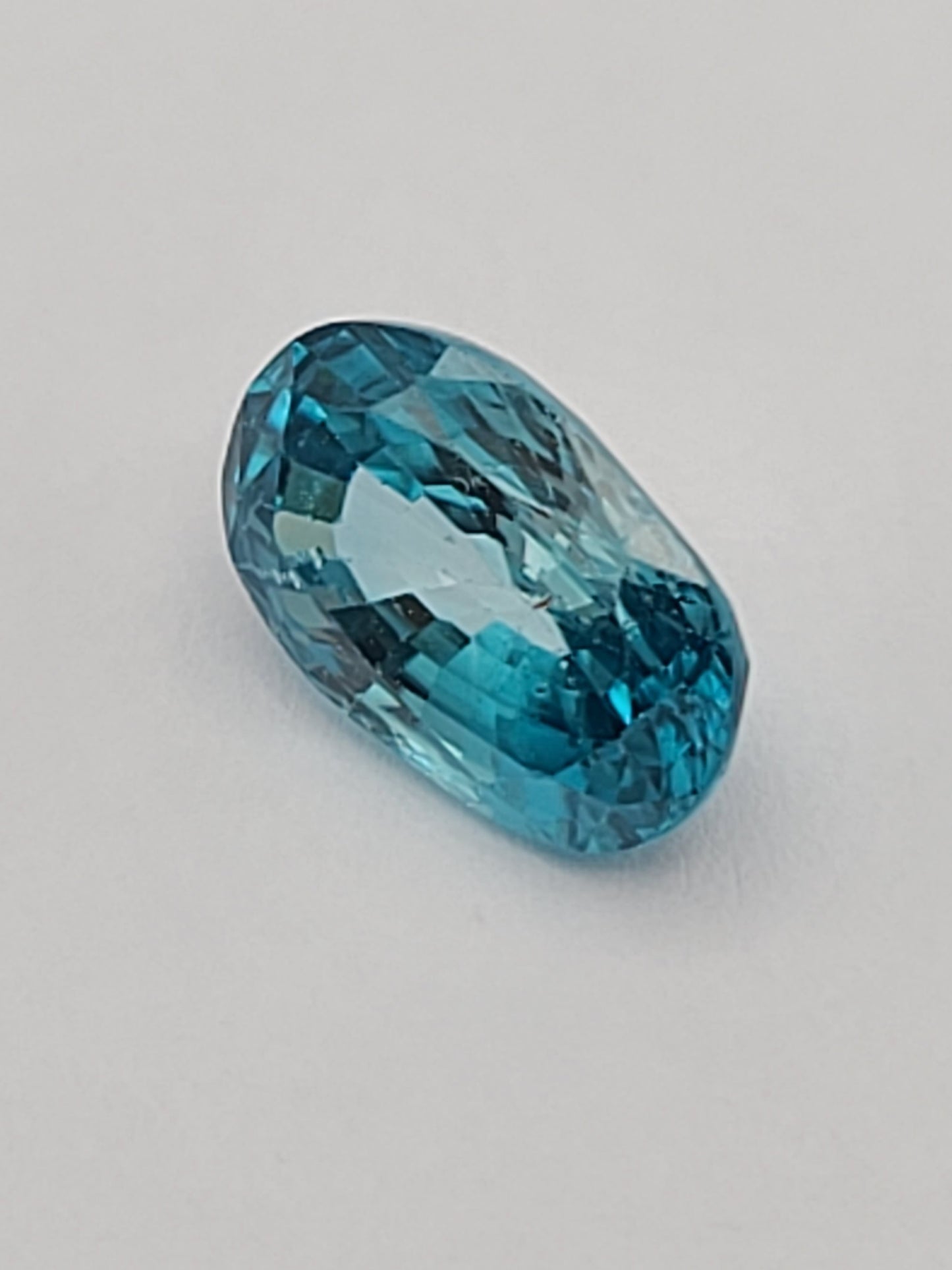3.61ct ETW Blue Zircon Gemstone - Oval Cut