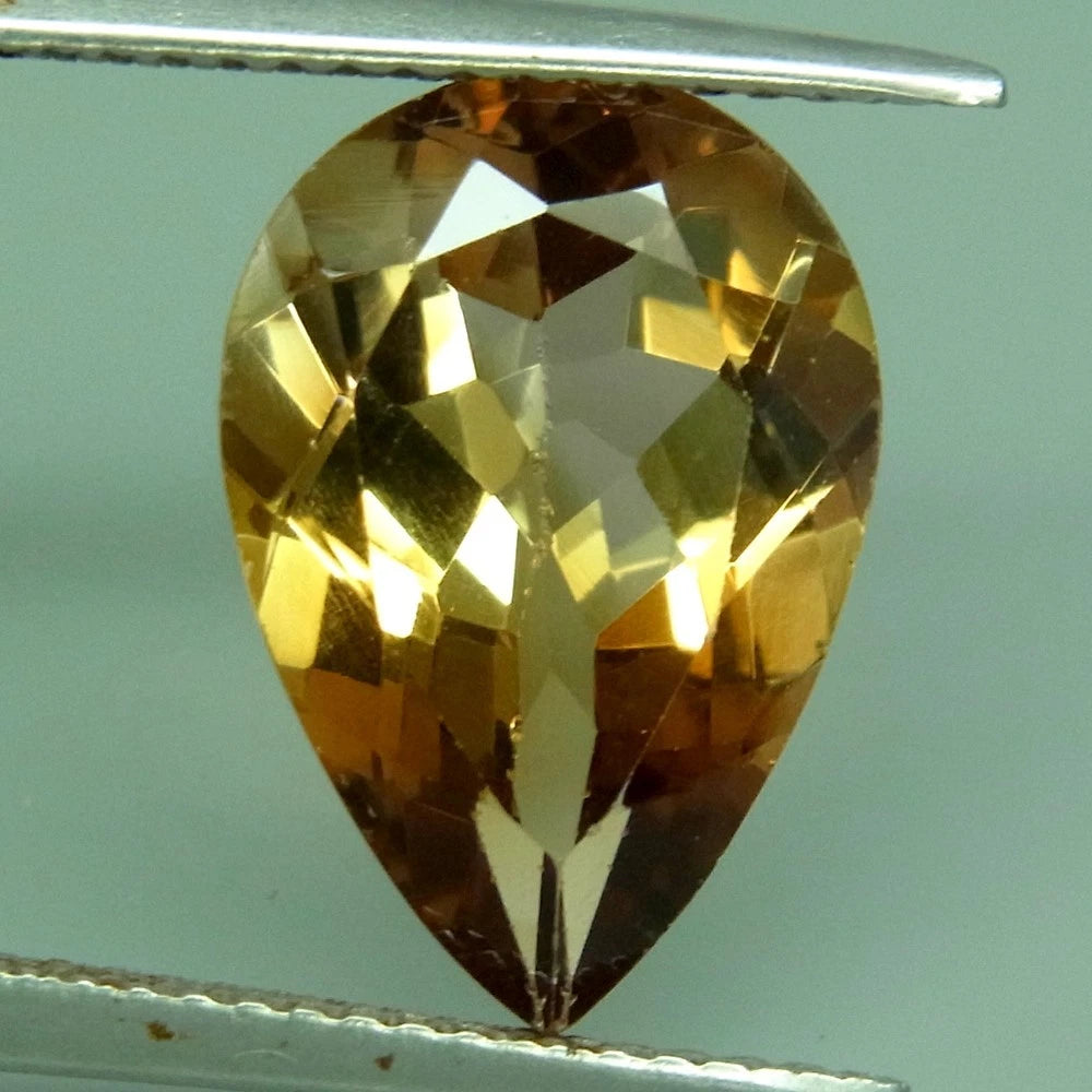 6.25ct ETW Apricot Peach Topaz Gemstone - Pear Cut