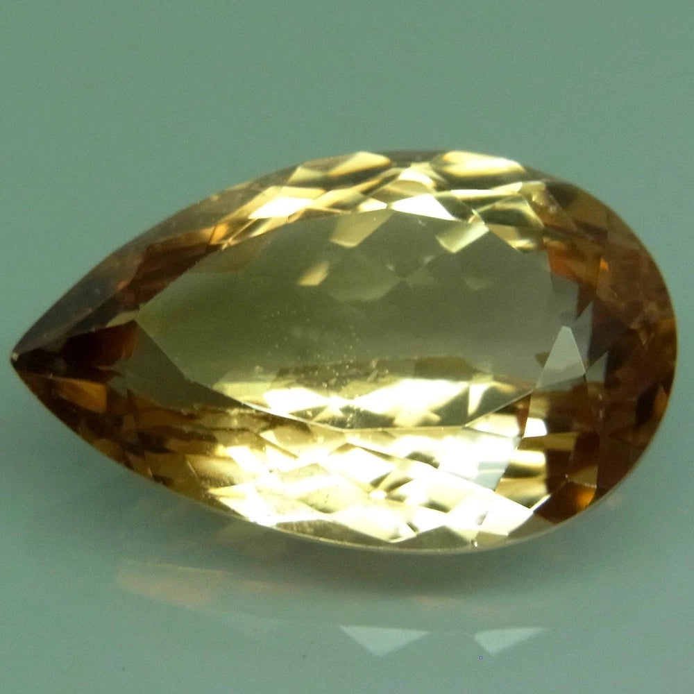 12.50ct ETW Apricot Peach Topaz Gemstone – Brazil - Pear Cut