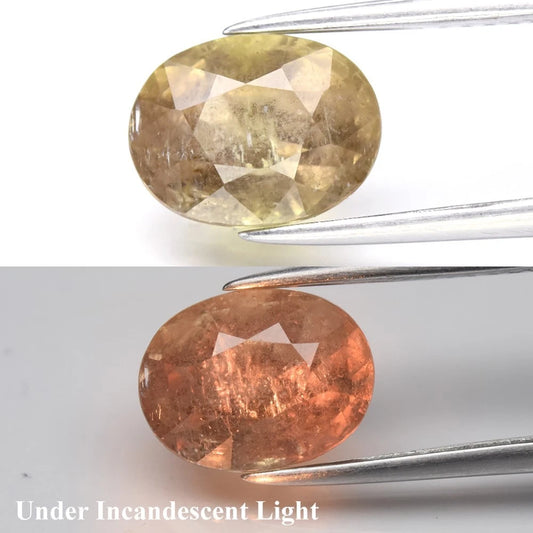 3.22ct ETW Natural Color Change Sapphire Gemstone – Oval Cut