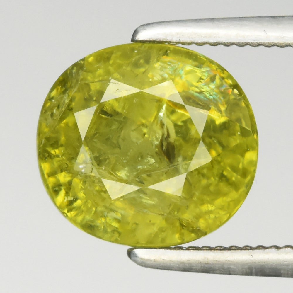 3.28 ct ETW Yellowish Green Grossular Garnet – Oval Cut