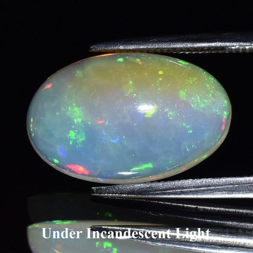 3.63ct ETW Earth-Mined White Honeycomb Opal – Oval Cabochon