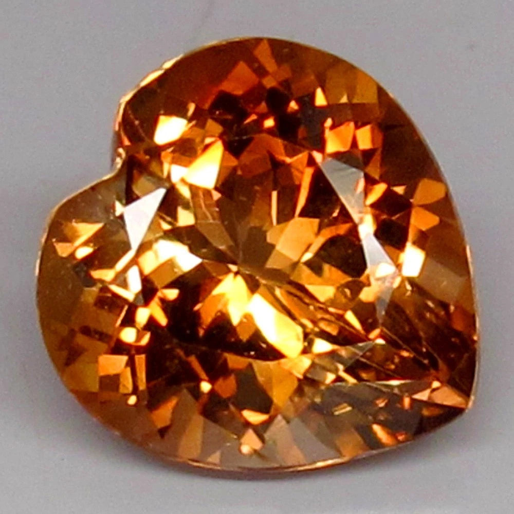 5.95ct ETW Champagne Topaz Gemstone - Brazil - Heart Cut