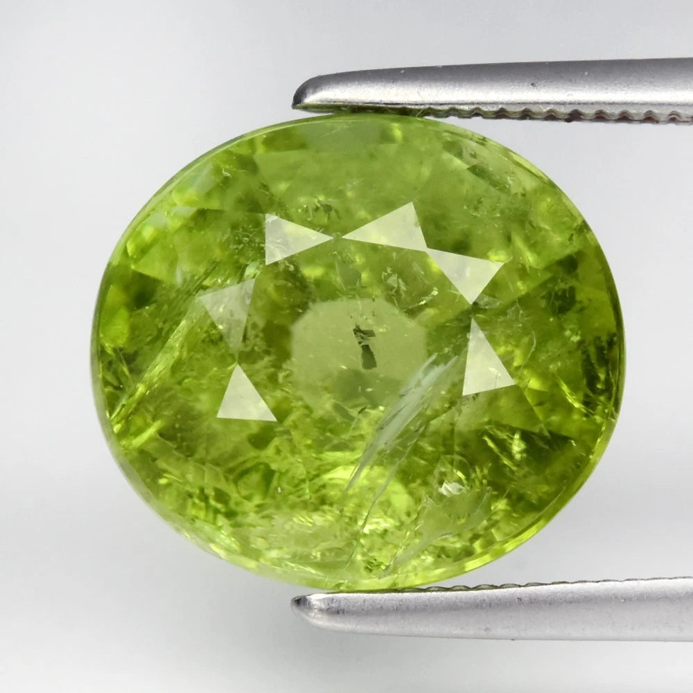 4.78ct ETW Green Tourmaline Gemstone – Oval Cut