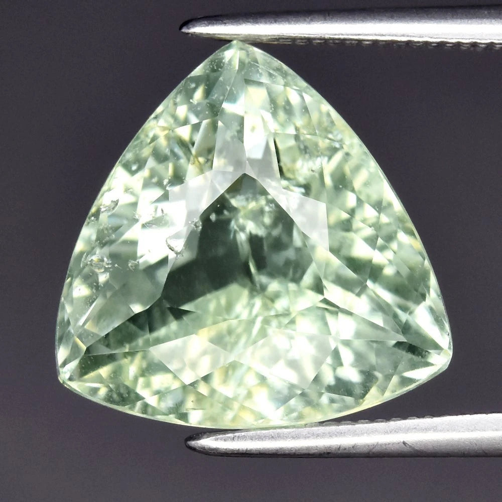 5.47ct ETW Green Tourmaline Gemstone - Trillion Cut