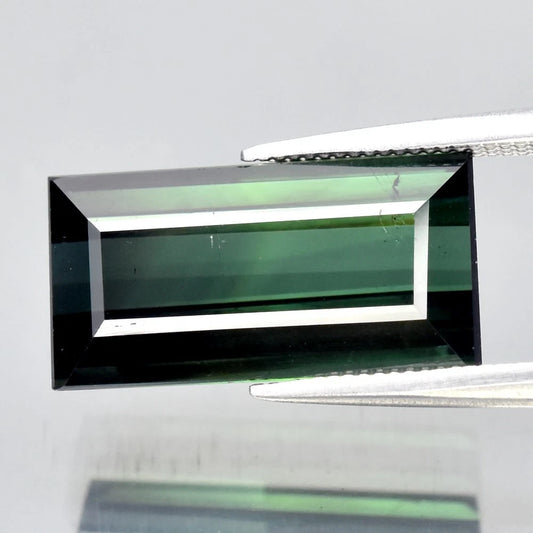 5.48ct ETW Green Tourmaline Gemstone – Baguette Cut