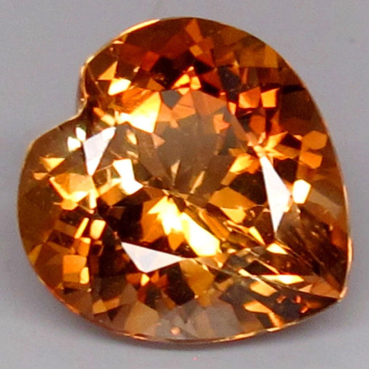 5.95ct ETW Champagne Topaz Gemstone - Brazil - Heart Cut