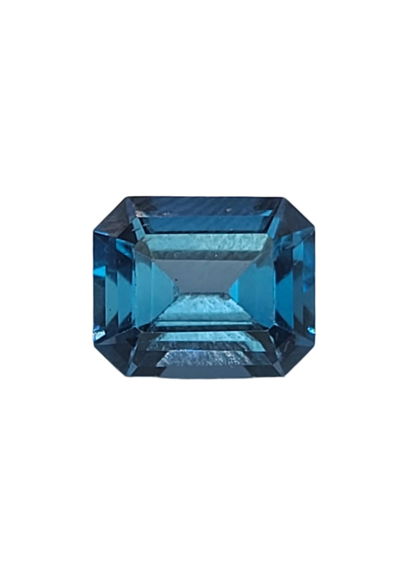5.36ct ETW Natural London Blue Topaz Gemstone - Emerald Cut