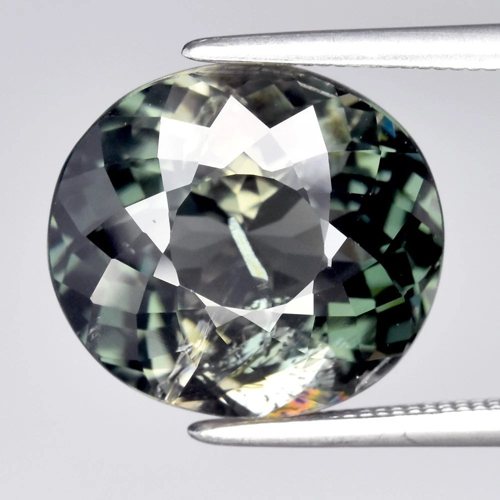 6.43ct ETW Green Tourmaline Gemstone - Oval Cut - Unheated