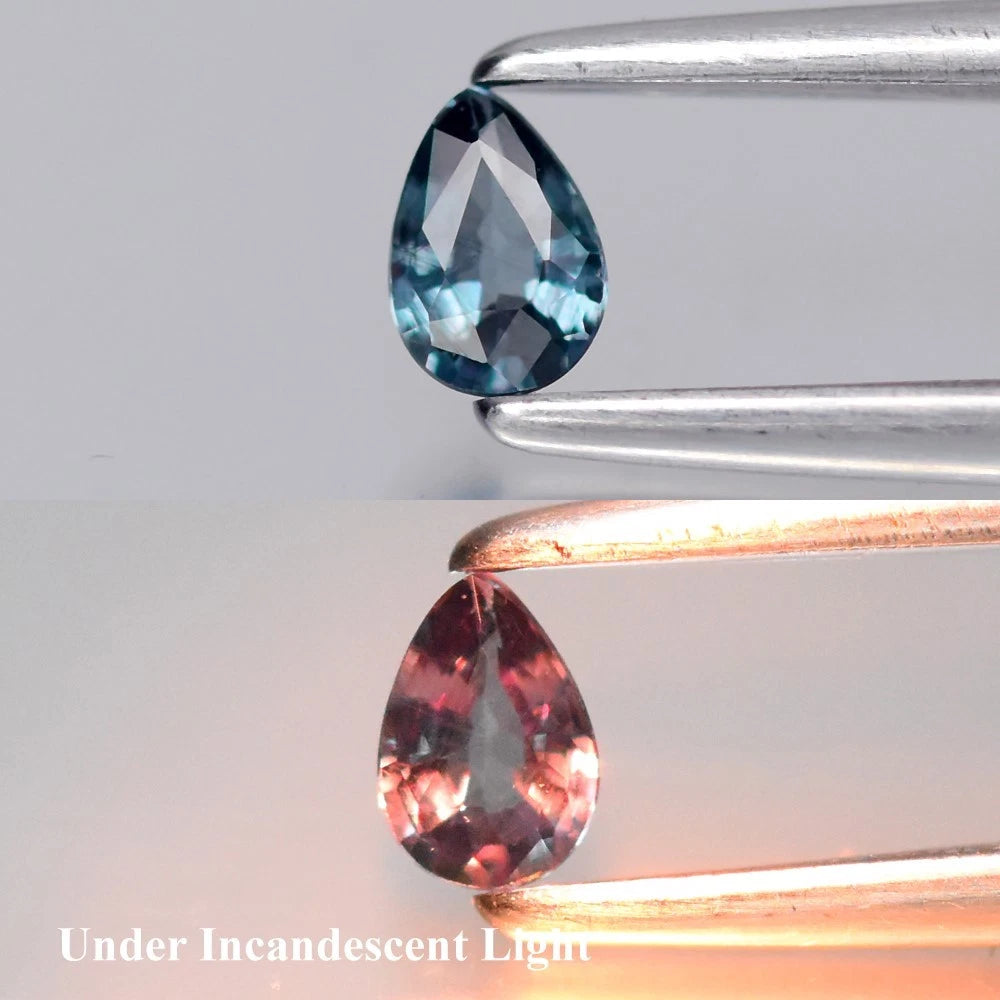 0.11ct ETW Earth-Mined Blue to Purple Color Change Garnet – Pear Cut, Unheated