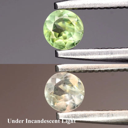 0.15ct ETW Green Alexandrite Gemstone – Round Cut - Russia