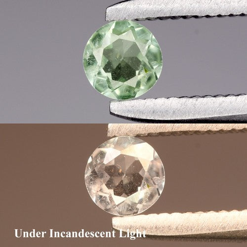 0.18ct ETW Earth-Mined Green Alexandrite – Round Cut, Unheated