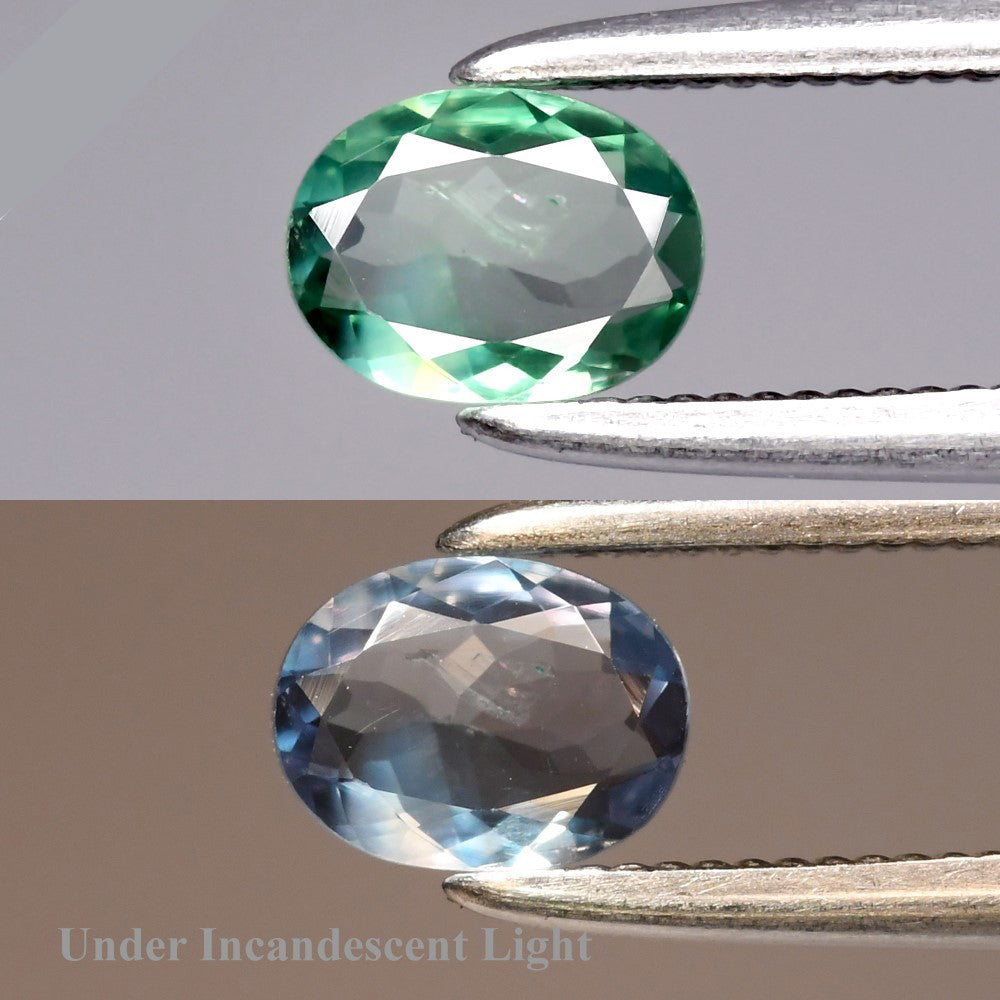 0.34ct ETW Earth-Mined Bluish Green Alexandrite – Oval Cut, Unheated