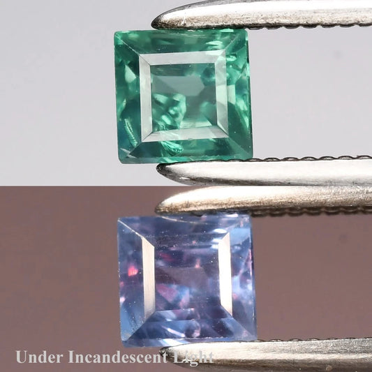 0.43ct ETW Green Alexandrite Gemstone – Square Cut - DISCOUNTED