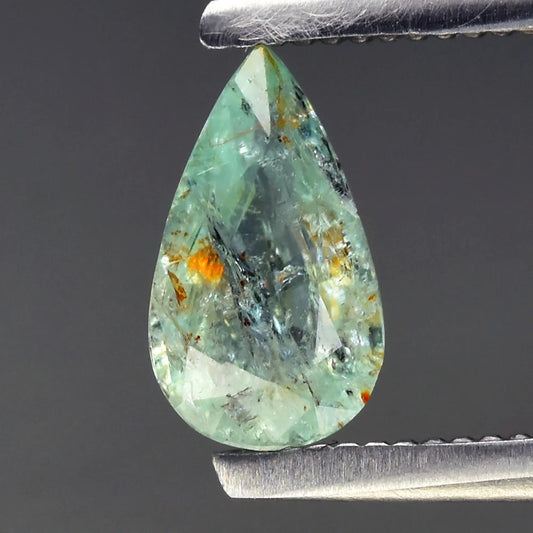 0.45ct ETW Bluish Green Paraiba Tourmaline Gemstone – Pear Cut