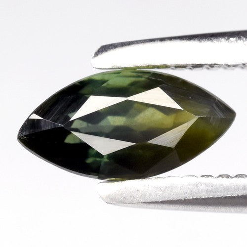 0.51ct Earth-Mined Green Sapphire – Marquise Cut, Unheated