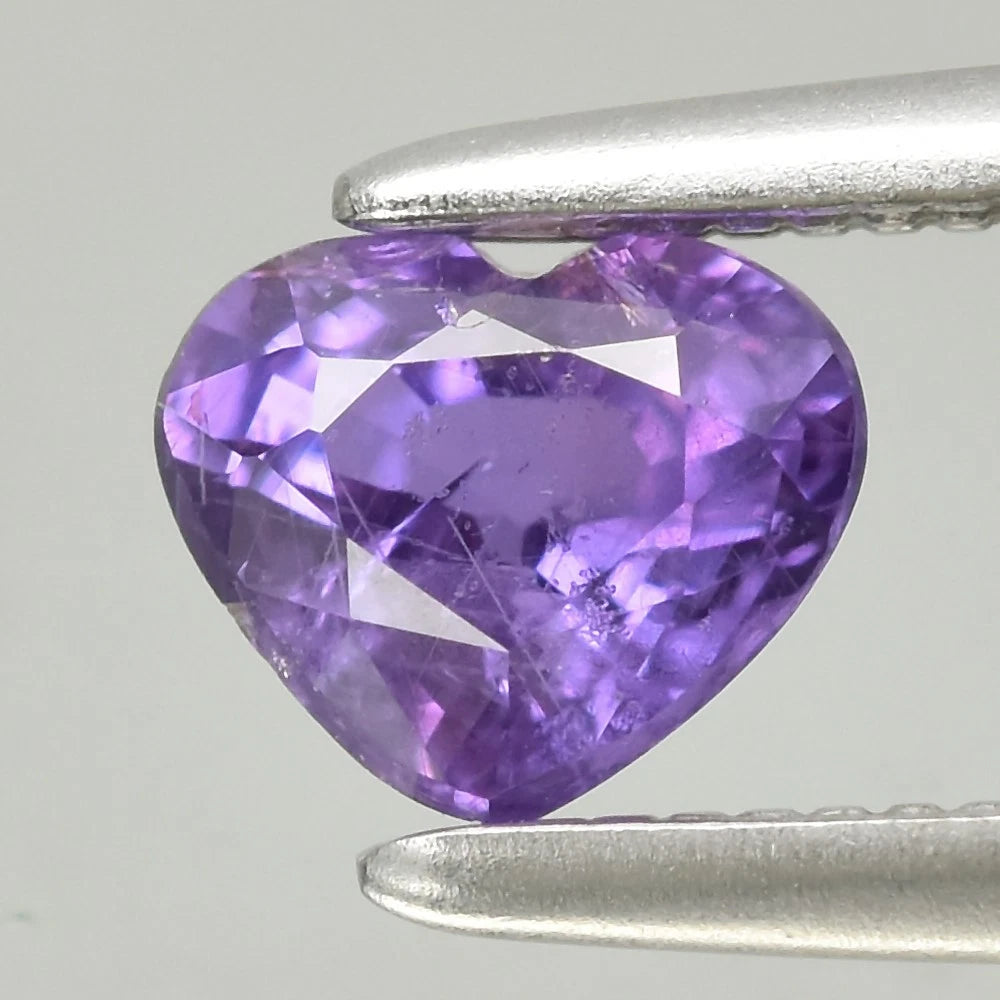 0.51ct ETW Purple Sapphire Gemstone - Heart Cut