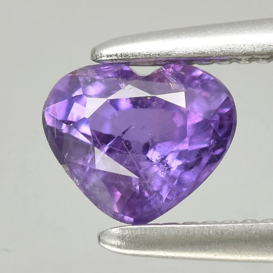 0.51ct ETW Purple Sapphire Gemstone - Heart Cut