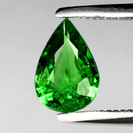 0.56ct ETW Green Tsavorite Garnet Gemstone – Pear Cut - DISCOUNTED