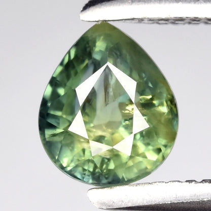 0.56ct Earth-Mined Green Sapphire – Pear Cut, Unheated