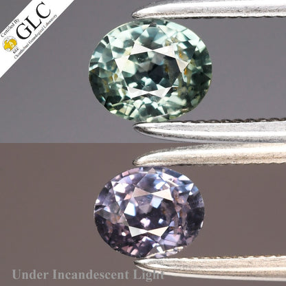 0.59ct ETW Earth-Mined Color Change Sapphire – Oval Cut, Unheated