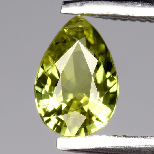 0.59ct Earth-Mined Green Sapphire – Pear Cut, Unheated