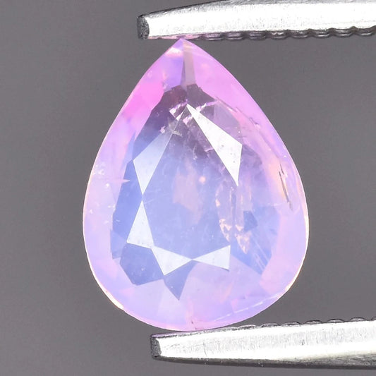 0.66ct ETW Pinkish Purple Silky Sapphire Gemstone – Pear Cut
