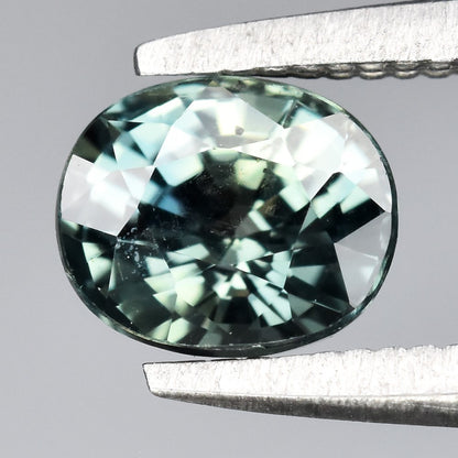 0.73ct Earth-Mined Green Sapphire – Oval Cut, Unheated