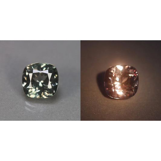 0.77ct ETW Earth-Mined Color Change Diaspore – Cushion Cut, Unheated
