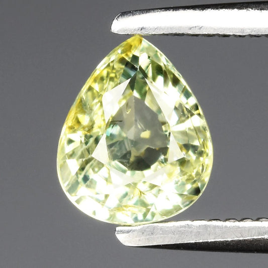 0.81ct ETW Green Sapphire Gemstone - Unheated - Pear Cut