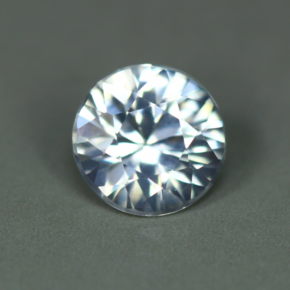 0.93ct ETW Earth-Mined White Zircon – Round Diamond Cut, Unheated