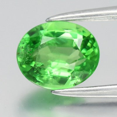 0.95ct ETW Earth-Mined Vibrant Green Tsavorite Garnet – Oval Cut, Unheated