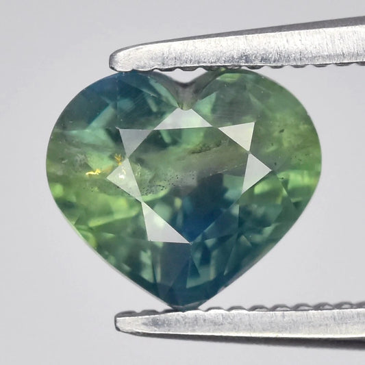 1.01ct ETW Blue Green Sapphire Gemstone – Heart Cut